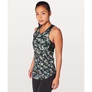 Lululemon Sculpt Womens Tank 6 Black Gray Coral Crew Neck Breathable Sleeveless